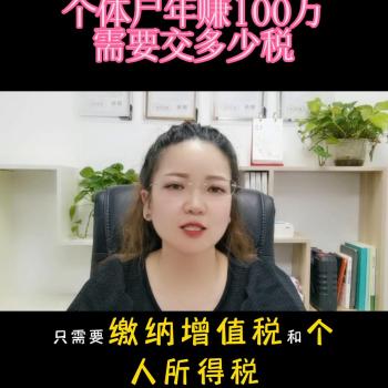 个体户年赚100万需要交多少税？#武汉公司注册  